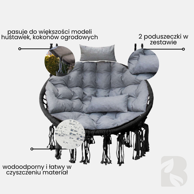 Poduszka na kokon wiszący fotel PREMIUM - beż