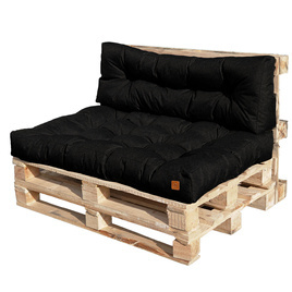 PODUSZKI OGRODOWE PIKOWANE na euro palety 120x80 + 120x40 czarny