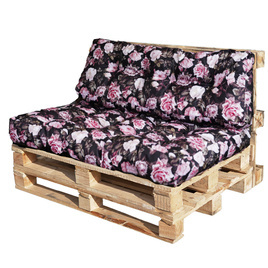 PODUSZKI OGRODOWE PIKOWANE na euro palety 120x80  + 120x40 róże