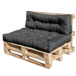 PODUSZKI OGRODOWE PIKOWANE na euro palety 120x80 + 120x40 ciemny szary oxford