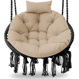 Poduszka okrągła na huśtawkę wiszącą kokon - beż